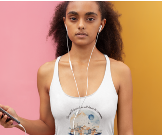 Eco-Friendly Women's Racerback Tank - Save the Earth and Celebrate Earth Day!