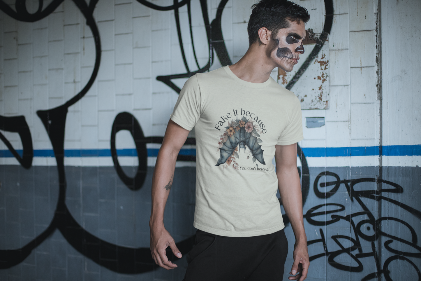 Gothic Floral Bat Men's Tee