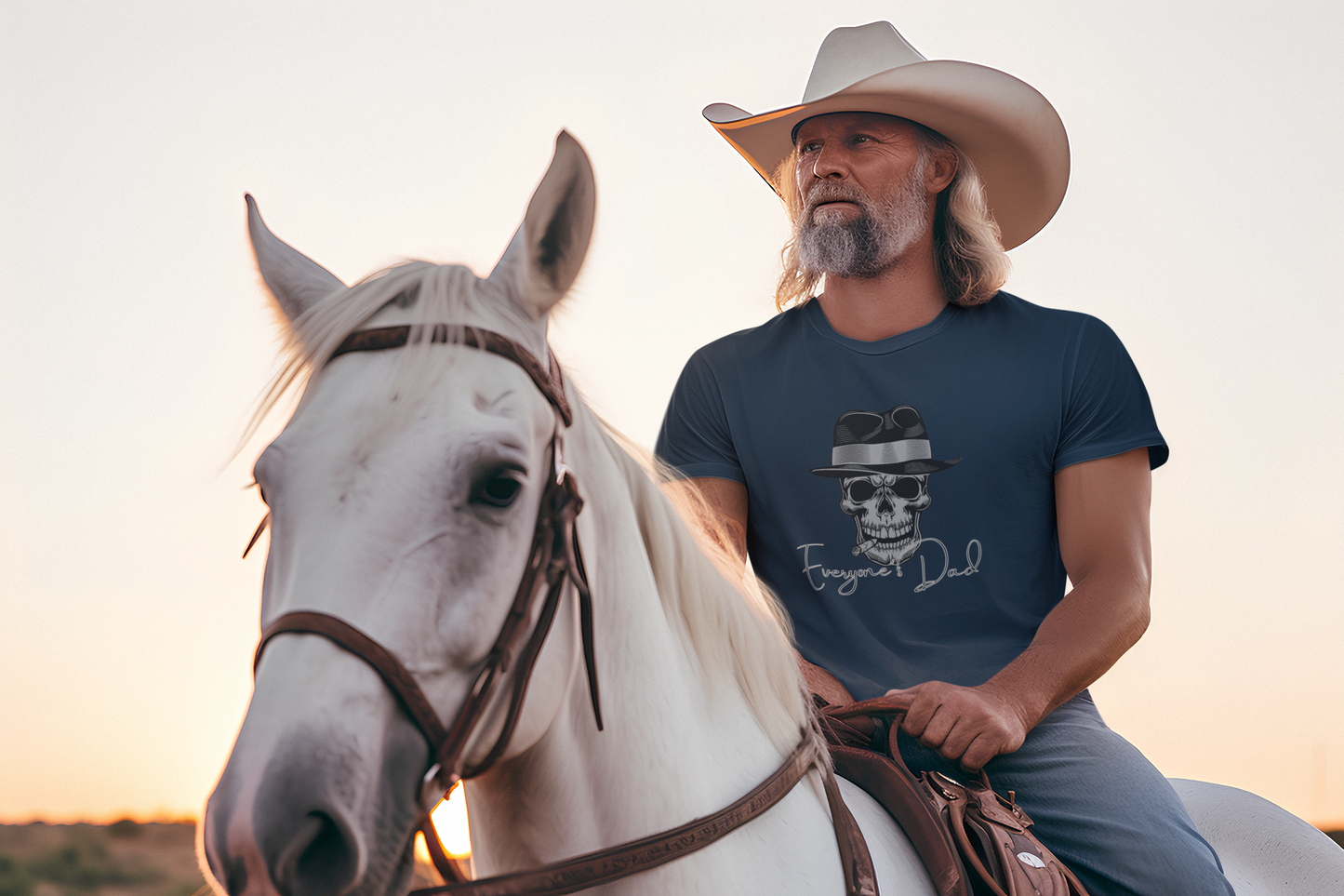 Men's Tee - Father's Day Mobster Skull in Top Hat Design
