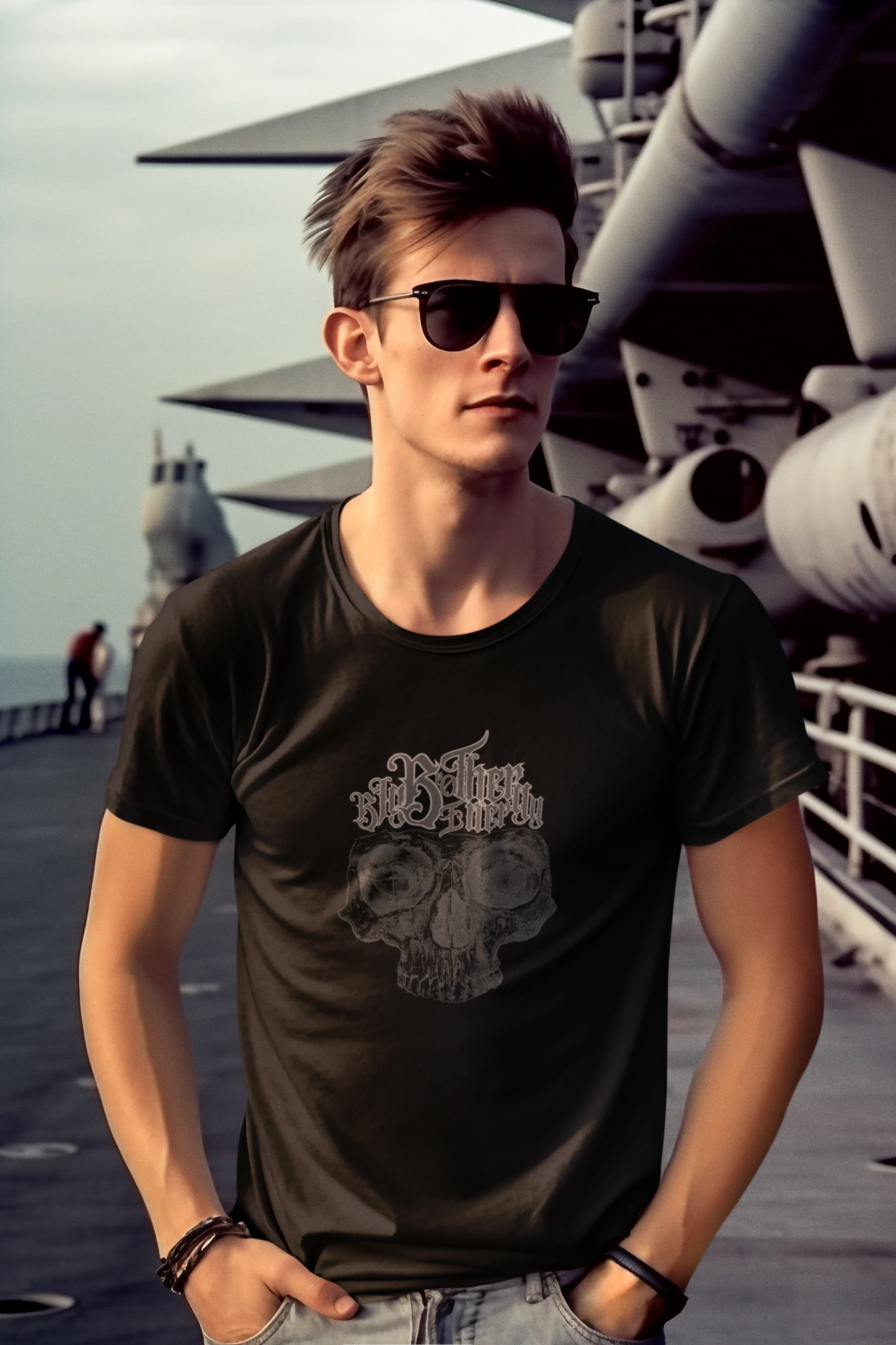Father's Day Tee: Skull Big Brother Energy Jersey Tee