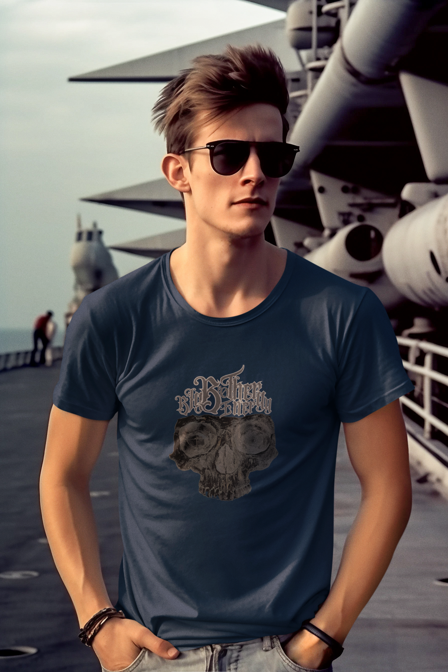 Father's Day Tee: Skull Big Brother Energy Jersey Tee