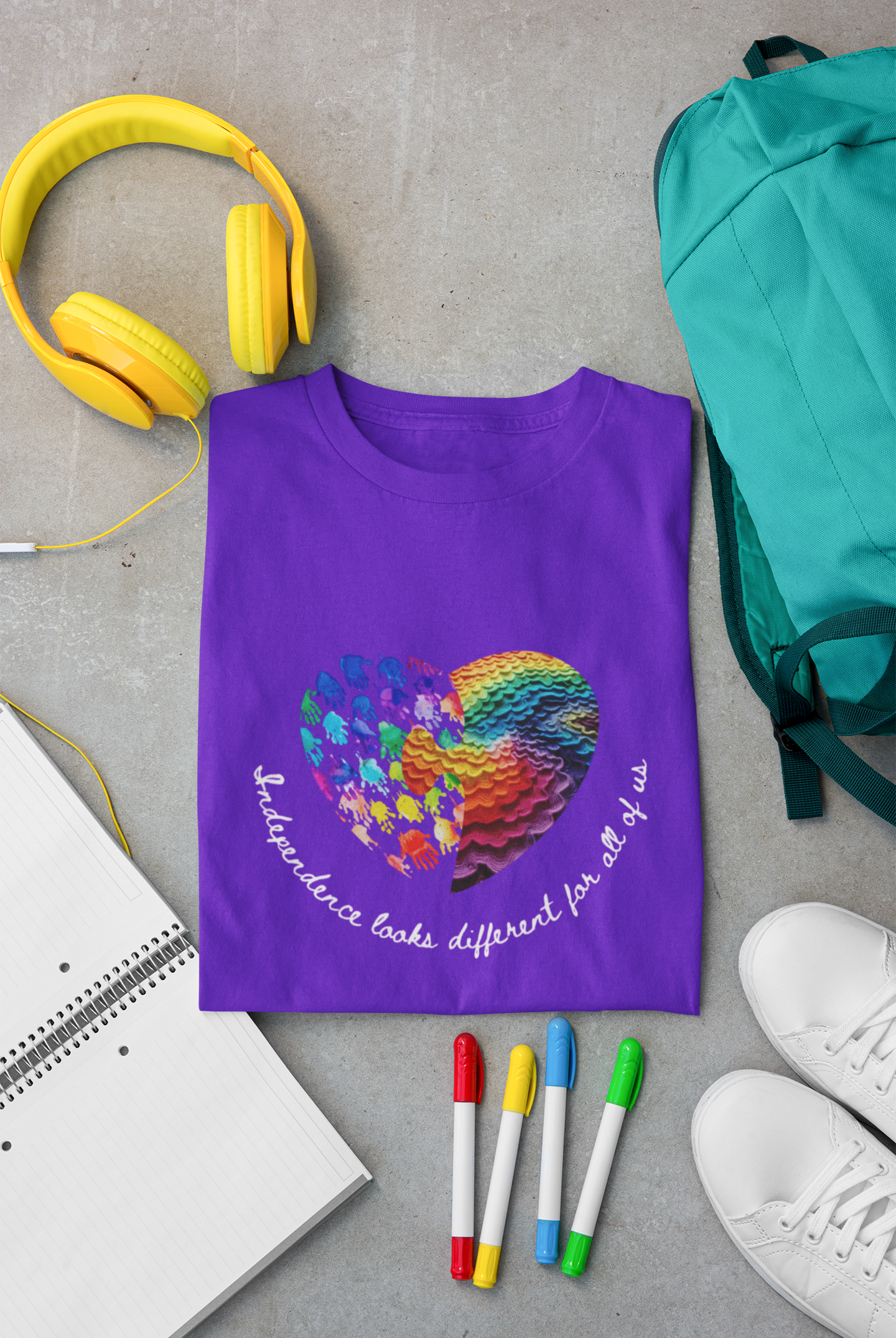 Independence Autism Awareness Puzzle Heart Unisex HD Cotton T-Shirt
