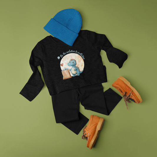 Recycling Dinosaur Love Toddler Long Sleeve Tee – Be the Solution to Pollution!
