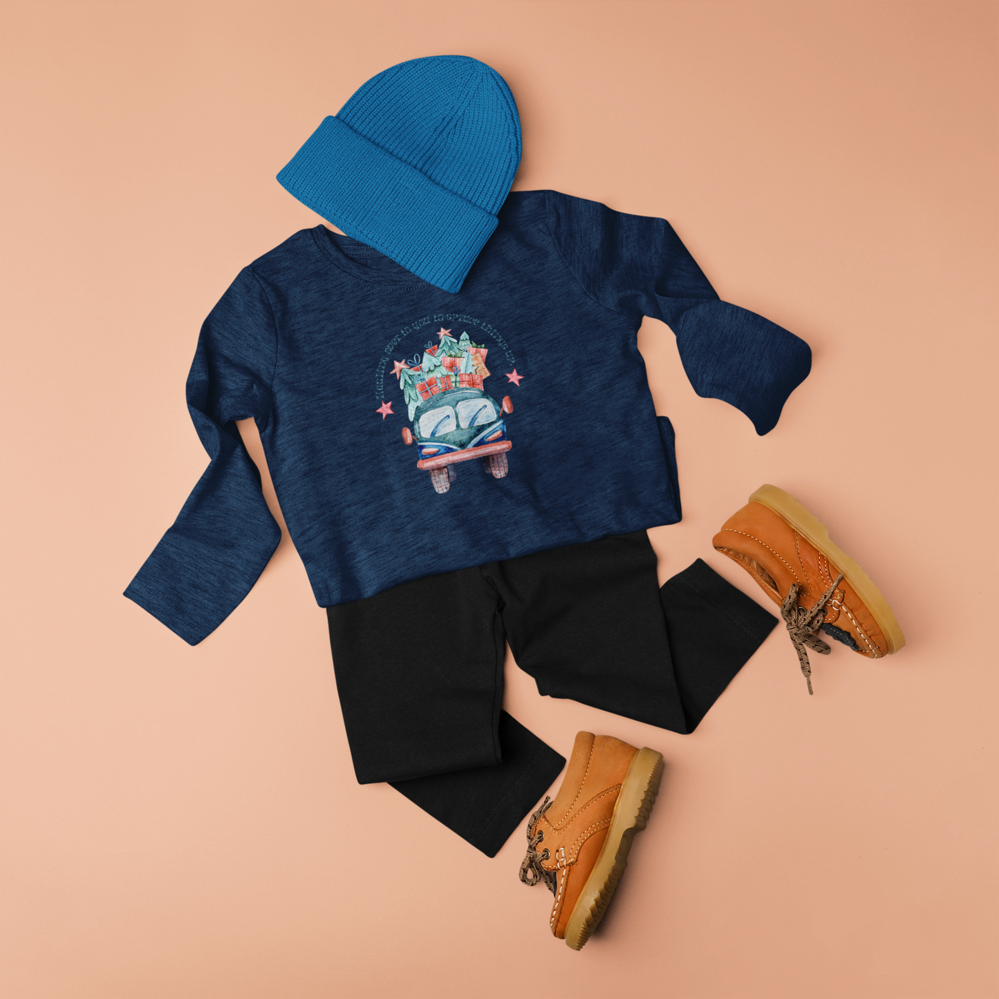 Joyful Christmas Truck Toddler Long Sleeve Tee – Hauling Presents & Holiday Cheer!