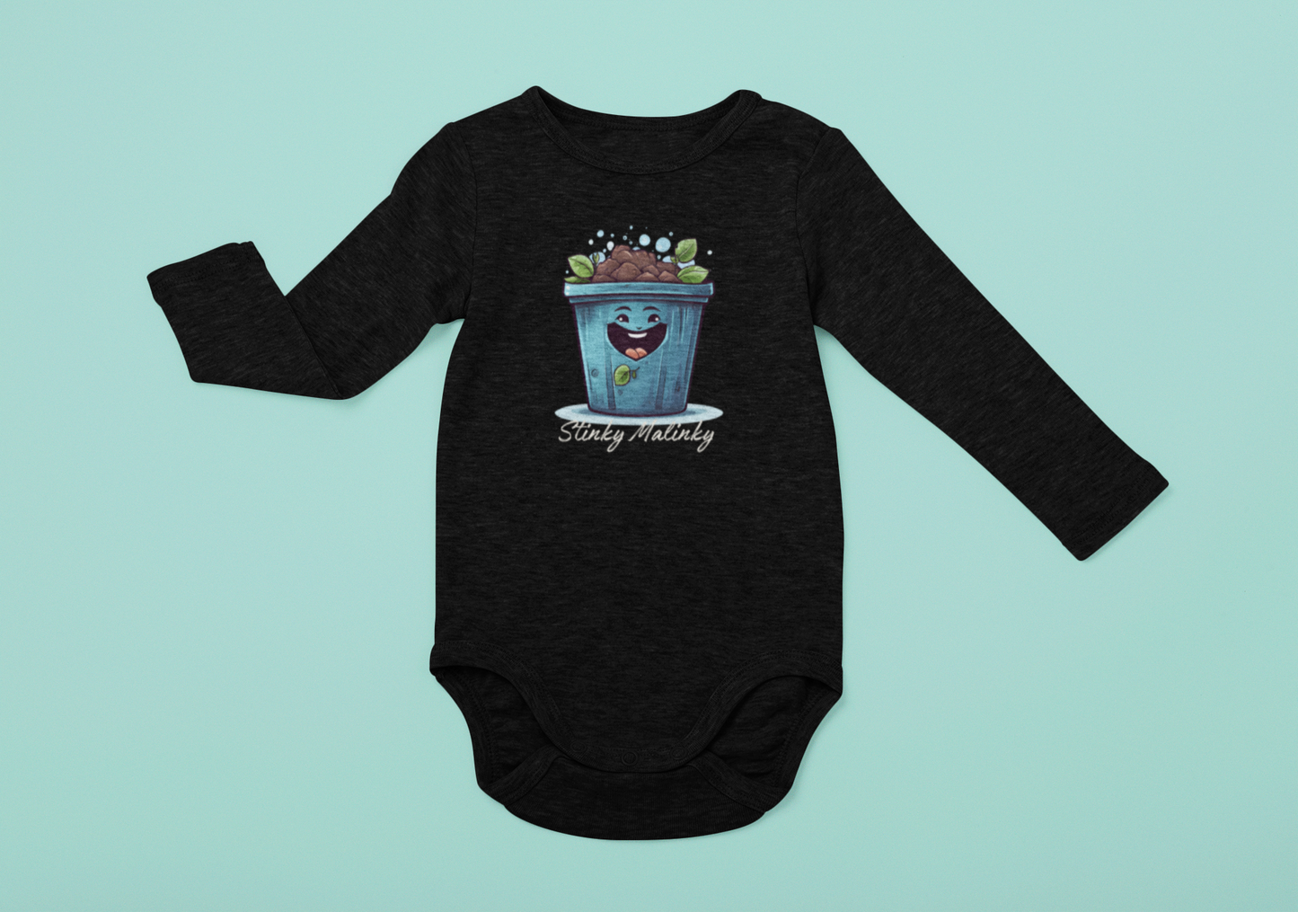 Stinky Malinki Earth Day Humor Infant Long Sleeve Bodysuit