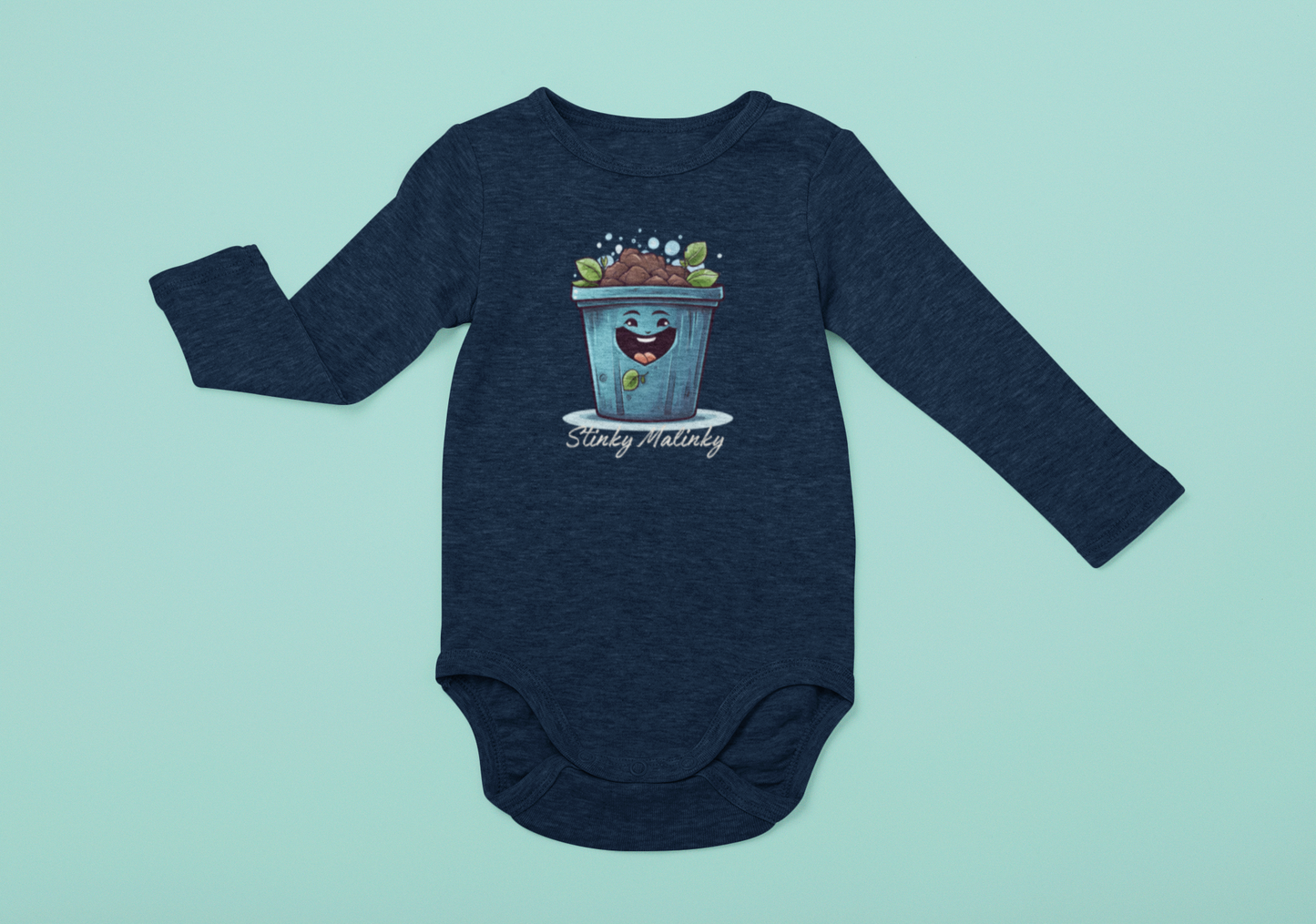 Stinky Malinki Earth Day Humor Infant Long Sleeve Bodysuit