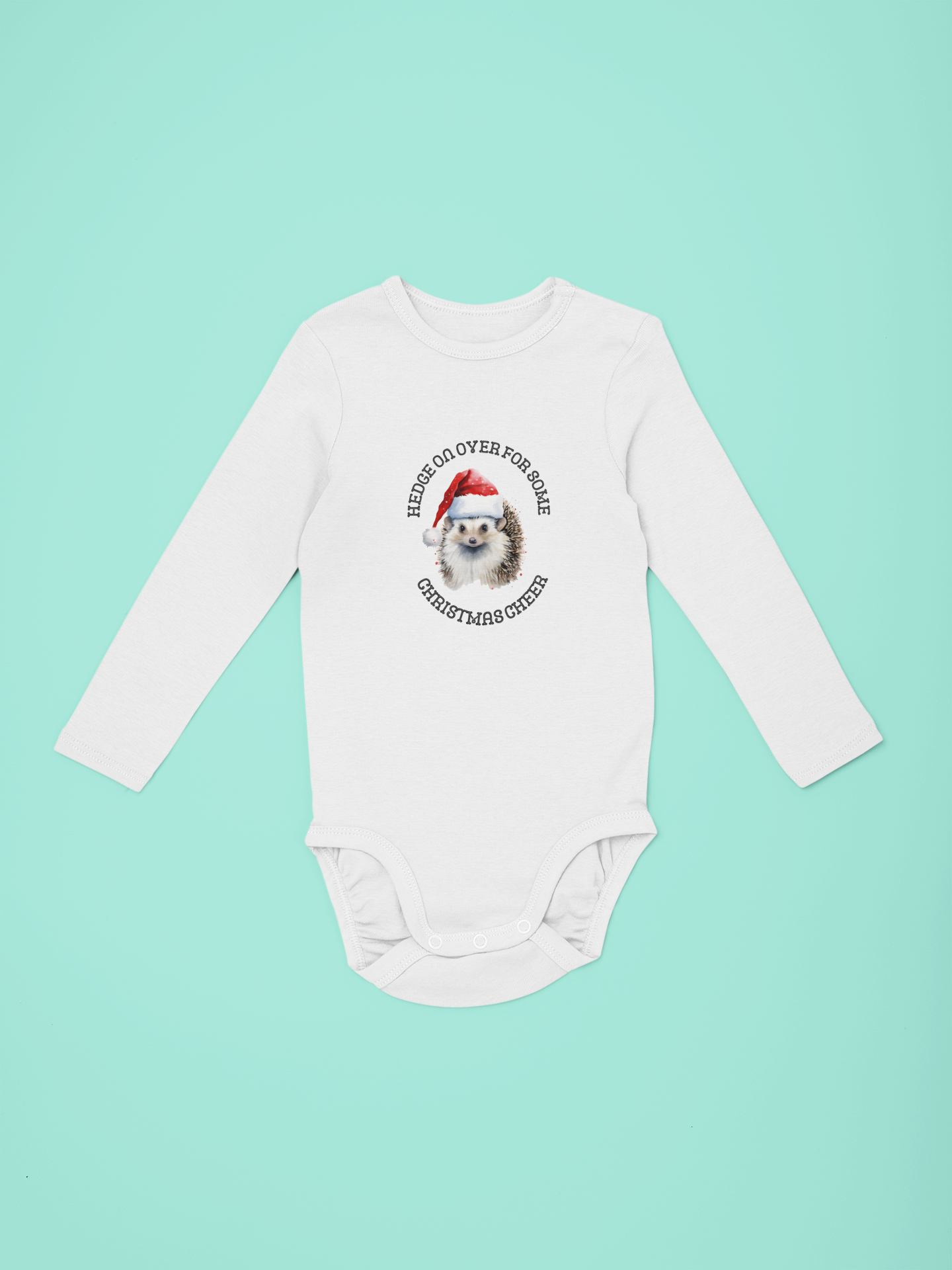 Adorable Christmas Hedgehog Infant Long Sleeve Bodysuit