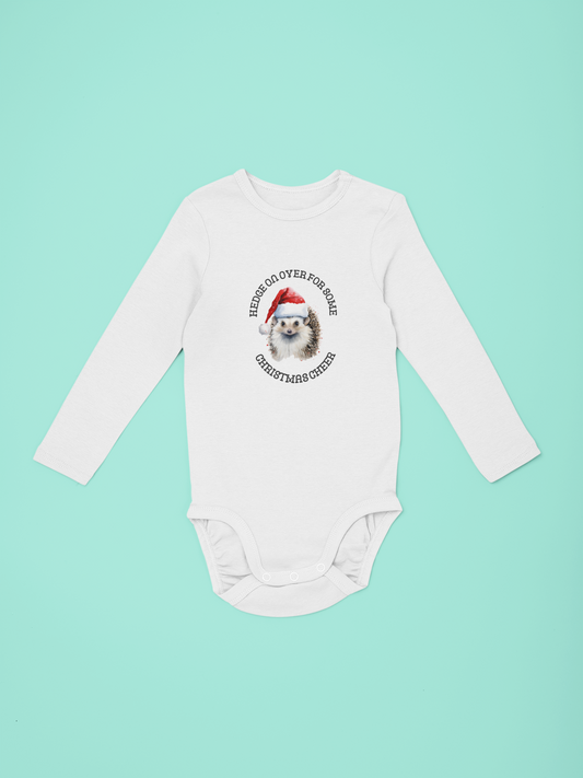 Adorable Christmas Hedgehog Infant Long Sleeve Bodysuit