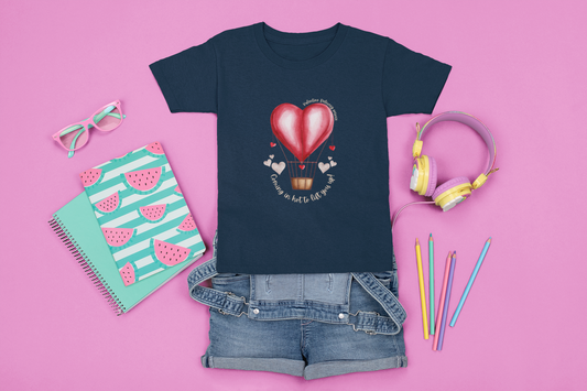 Valentine's Day Hot Air Balloon Youth Tee - Short Sleeve