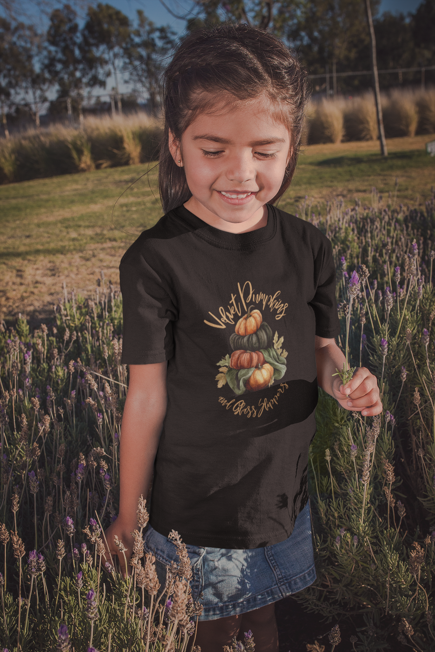 Velvet Pumpkins Youth Tee - Short Sleeve Halloween Shirt
