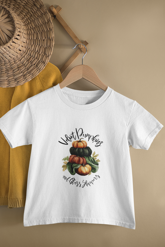 Velvet Pumpkins Youth Tee - Short Sleeve Halloween Shirt