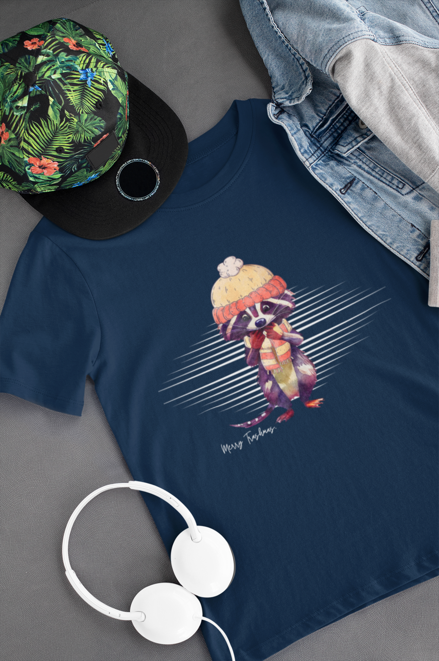 Merry Trashmas Raccoon Youth Short Sleeve Tee - Perfect for Cold Weather!