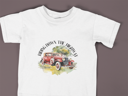 Adventure Awaits: Classic Car Youth Short Sleeve Tee