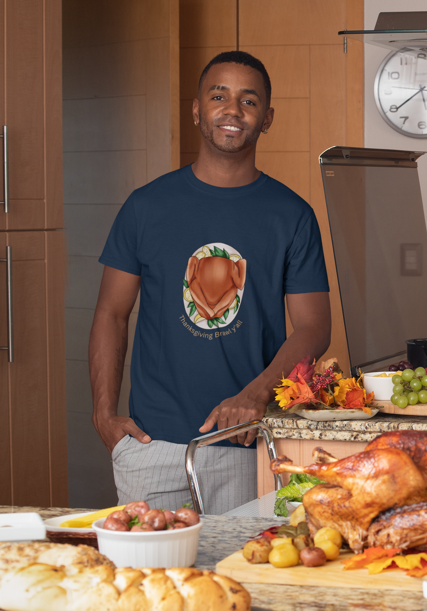 Thanksgiving Brawl Y'all Unisex Relaxed Turkey T-Shirt - Soft and Comfortable Tee for Effortless Style