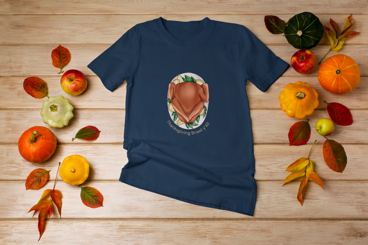 Thanksgiving Brawl Y'all Unisex Relaxed Turkey T-Shirt - Soft and Comfortable Tee for Effortless Style