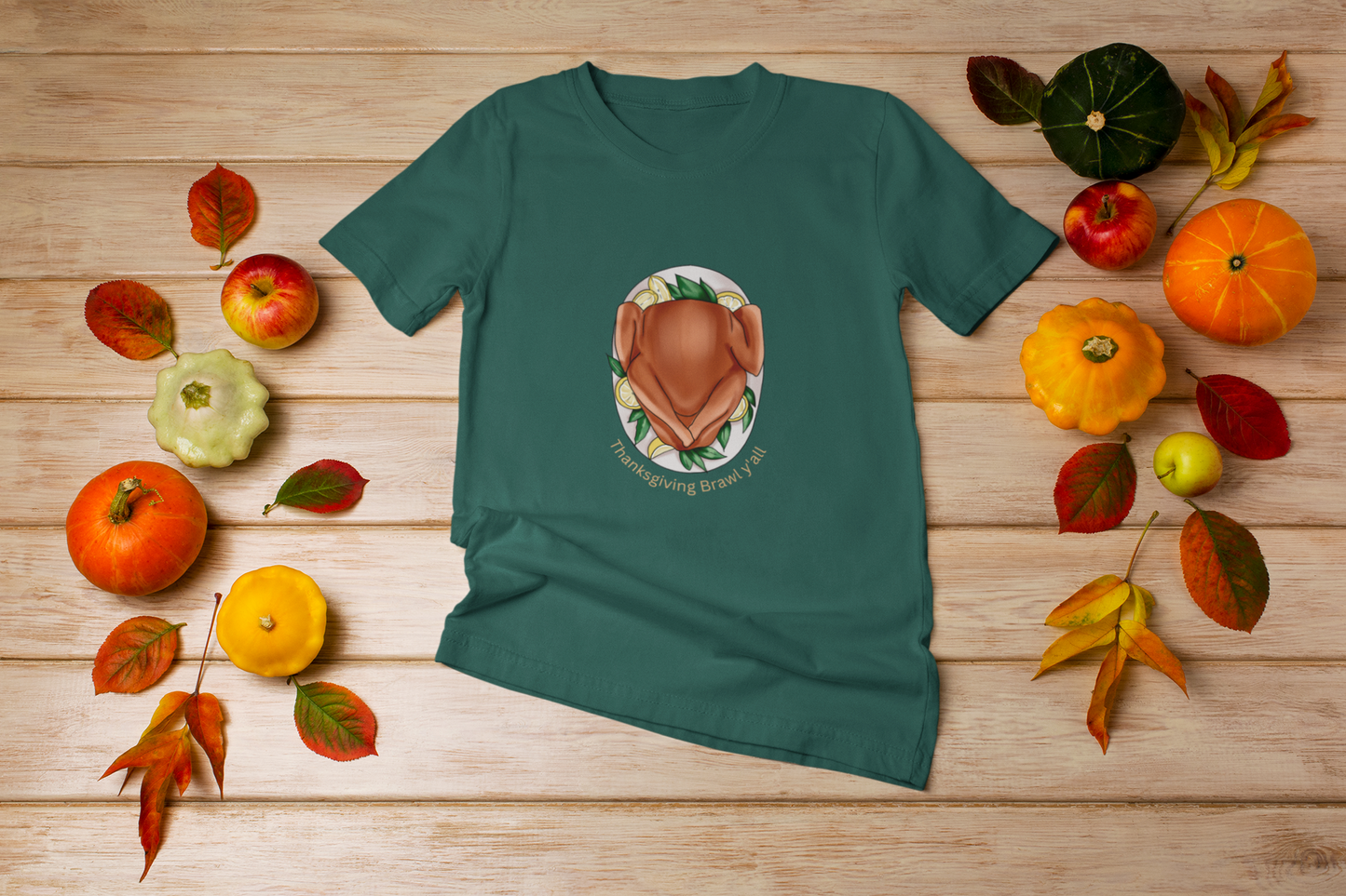 Thanksgiving Brawl Y'all Unisex Relaxed Turkey T-Shirt - Soft and Comfortable Tee for Effortless Style