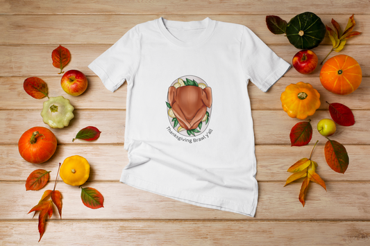 Thanksgiving Brawl Y'all Unisex Relaxed Turkey T-Shirt - Soft and Comfortable Tee for Effortless Style