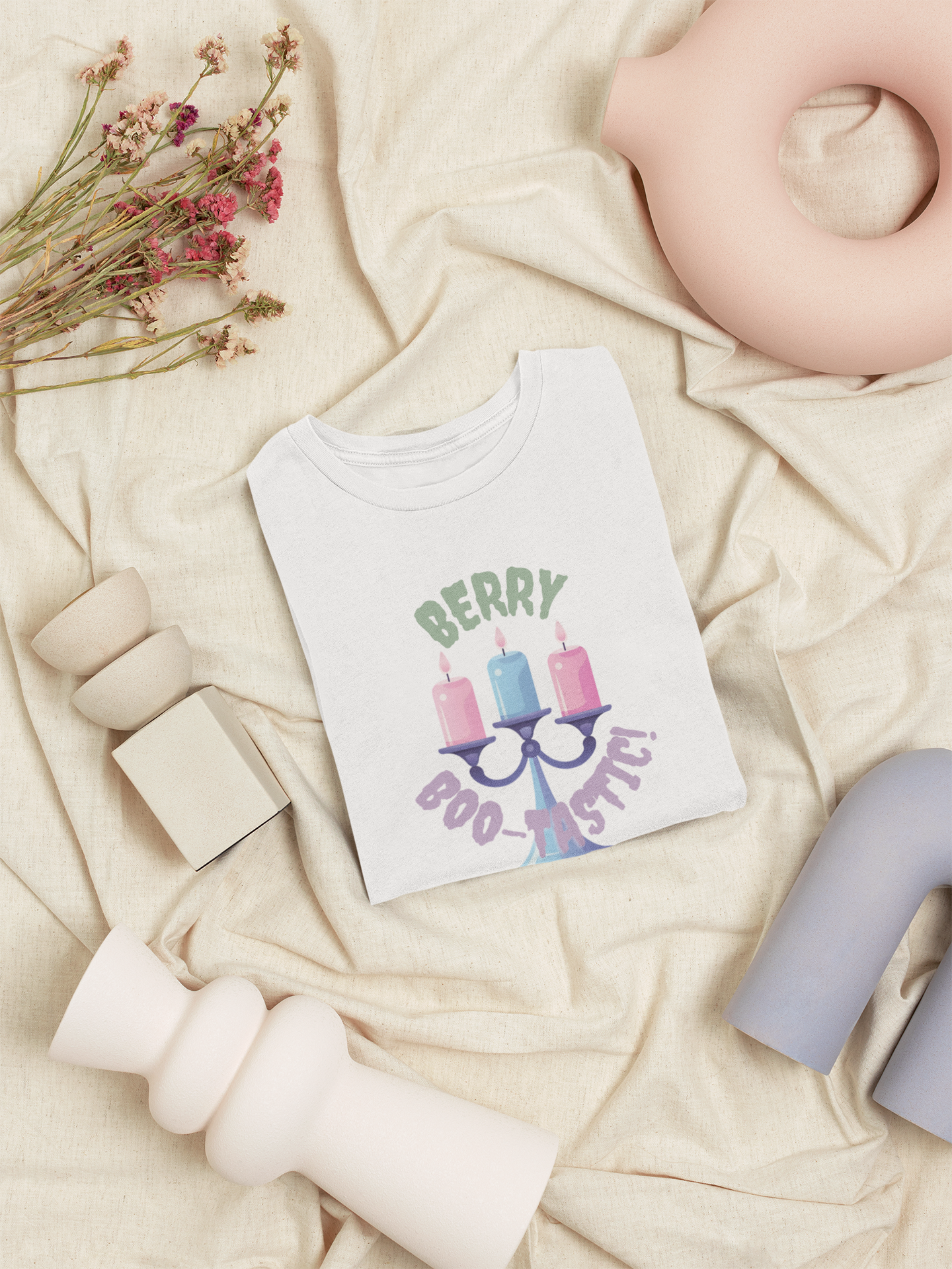 Berry Boo-tastic Women's Cut & Sew Tee (AOP) - Pastel Ghost Inspired Shirt