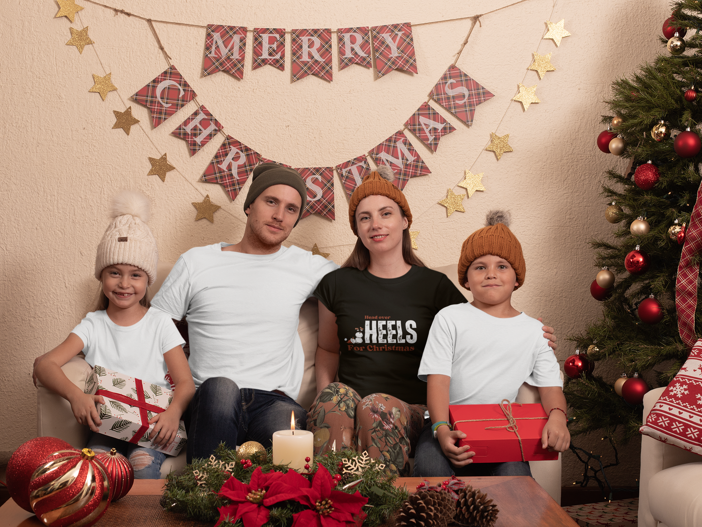 Feel the Holiday Magic: Slim Fit Christmas Tee for Women