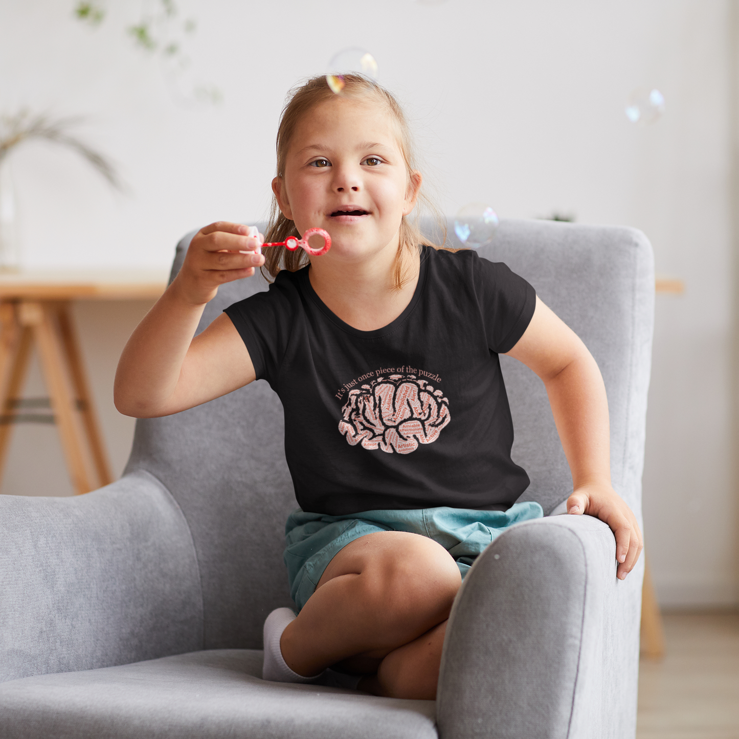 Sustainable Autism Puzzle Tee, Organic Cotton Recycled Polyester Shirt