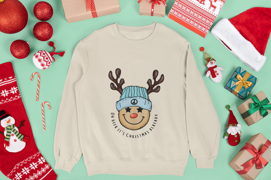 Oh Deer, It's Christmas Already! Unisex Heavy Blend Crewneck Sweatshirt - Cozy Holiday Comfort
