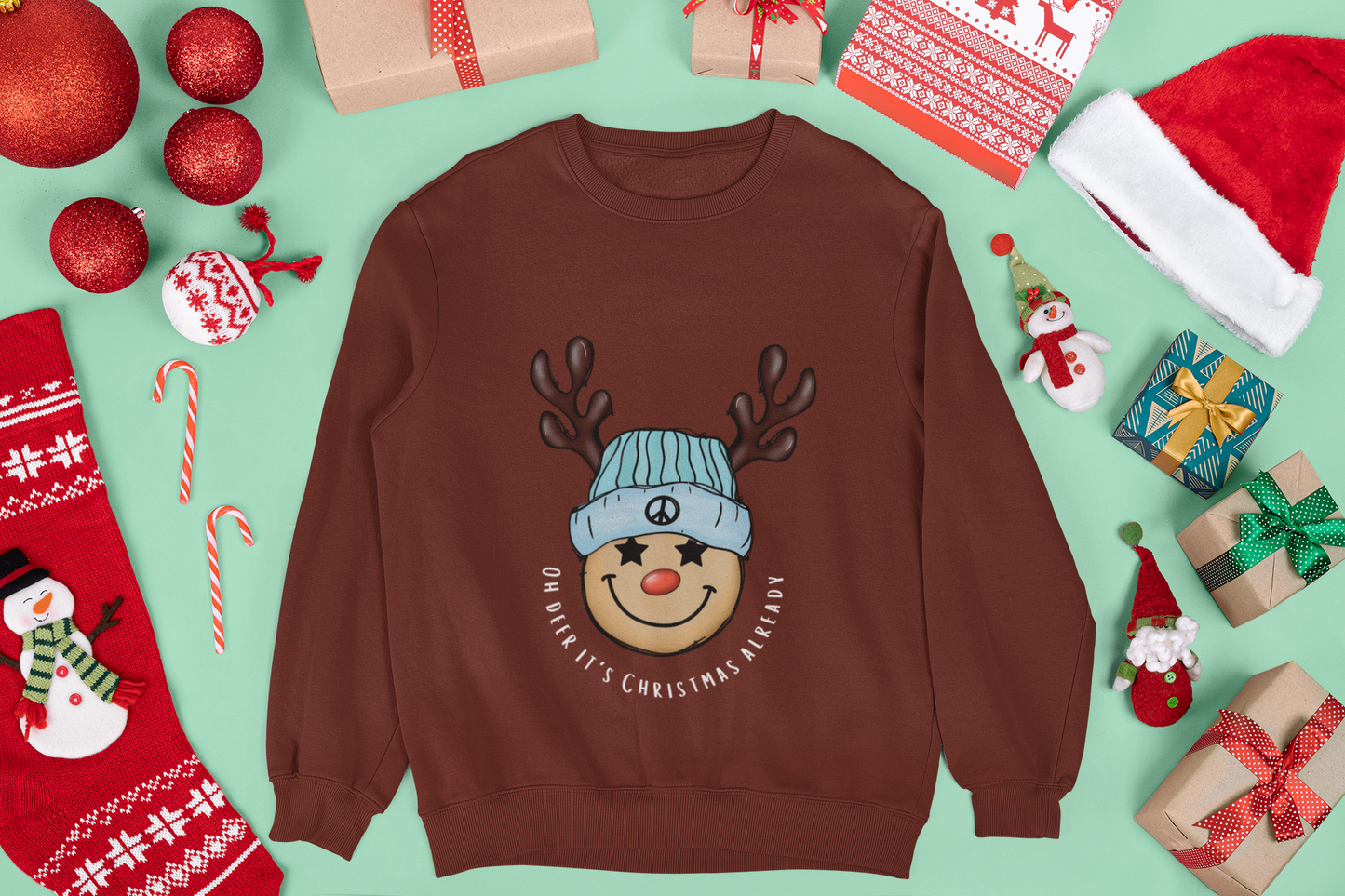 Oh Deer, It's Christmas Already! Unisex Heavy Blend Crewneck Sweatshirt - Cozy Holiday Comfort