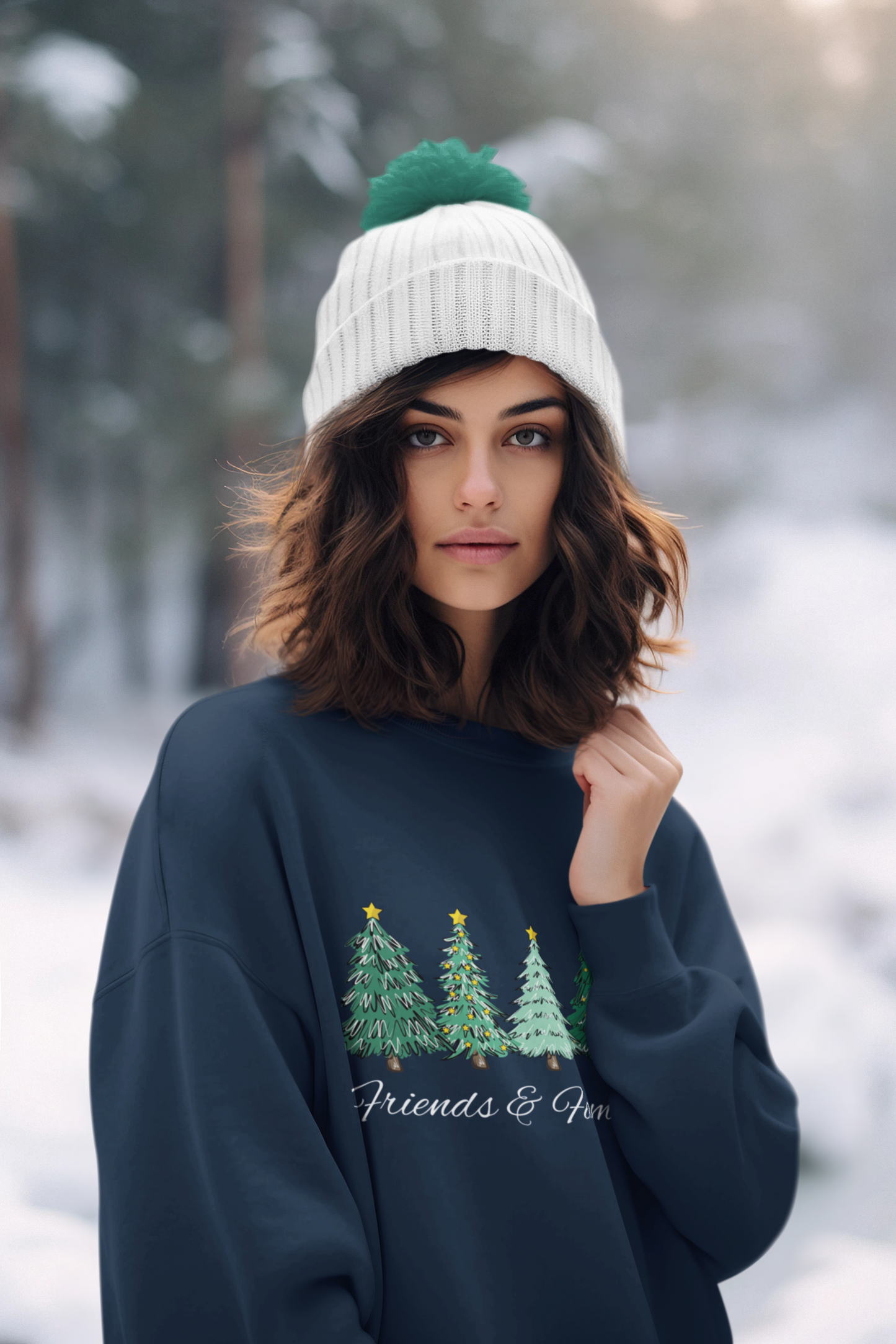 Four Friends and Family Christmas Trees Unisex Heavy Blend Crewneck Sweatshirt - Cozy Comfort for the Colder Months