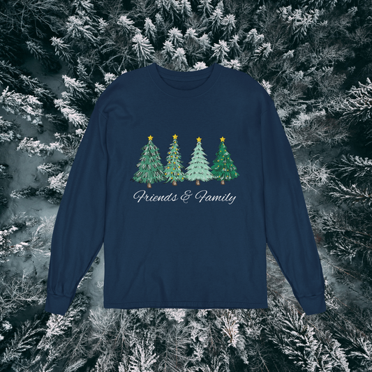 Four Friends and Family Christmas Trees Unisex Heavy Blend Crewneck Sweatshirt - Cozy Comfort for the Colder Months