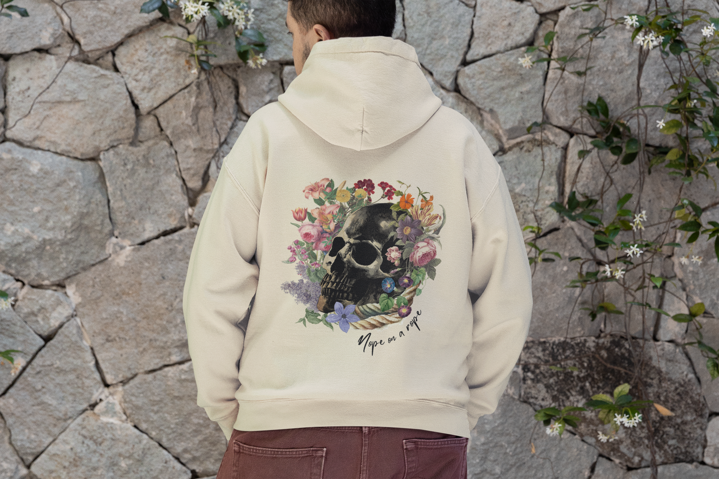 Nope Floral Skull Unisex Hooded Sweatshirt