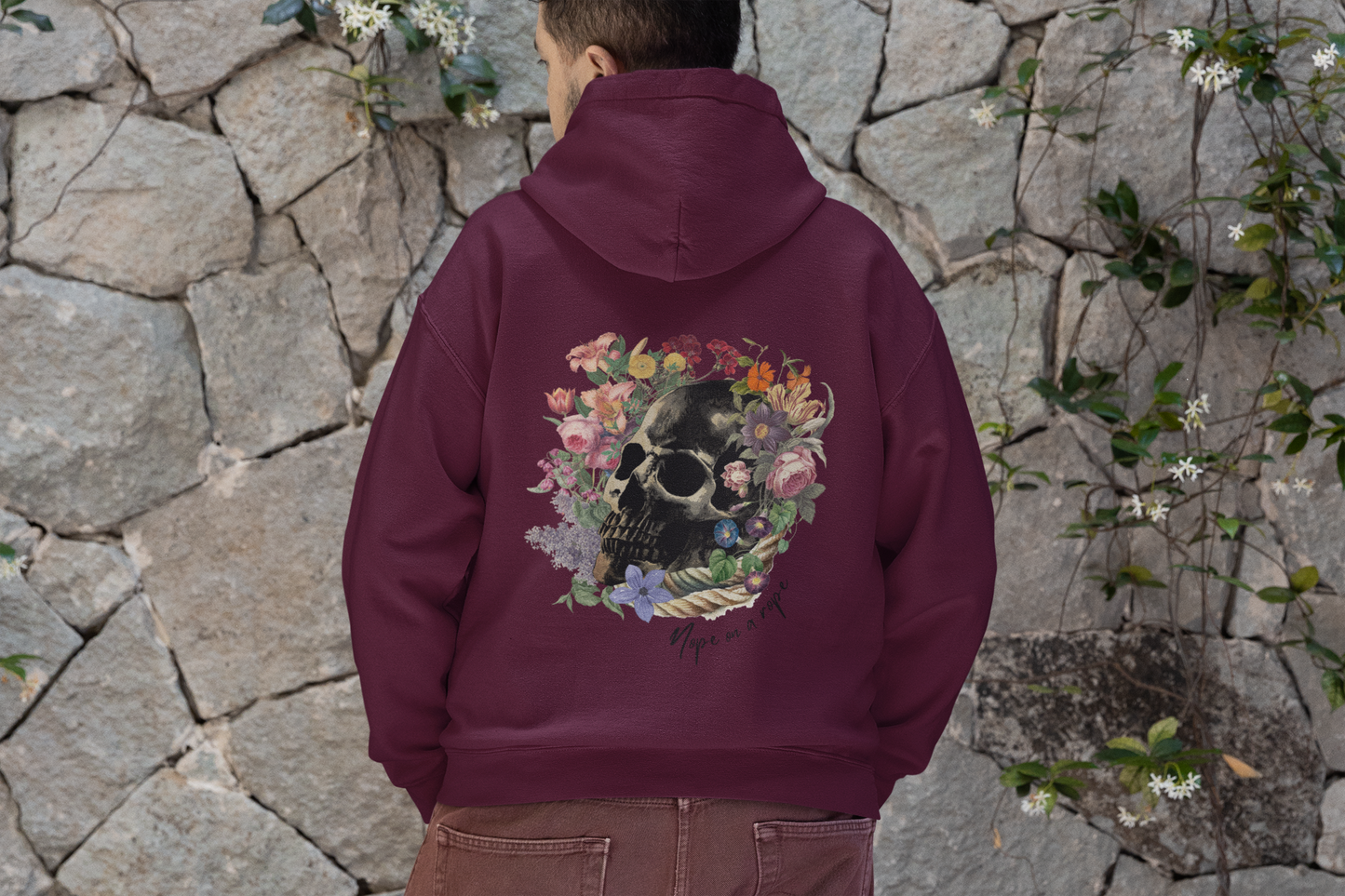 Nope Floral Skull Unisex Hooded Sweatshirt