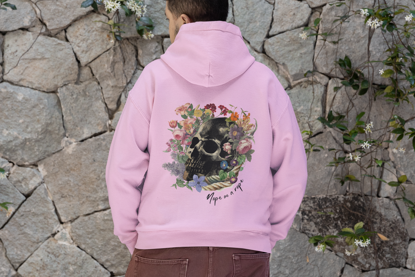 Nope Floral Skull Unisex Hooded Sweatshirt