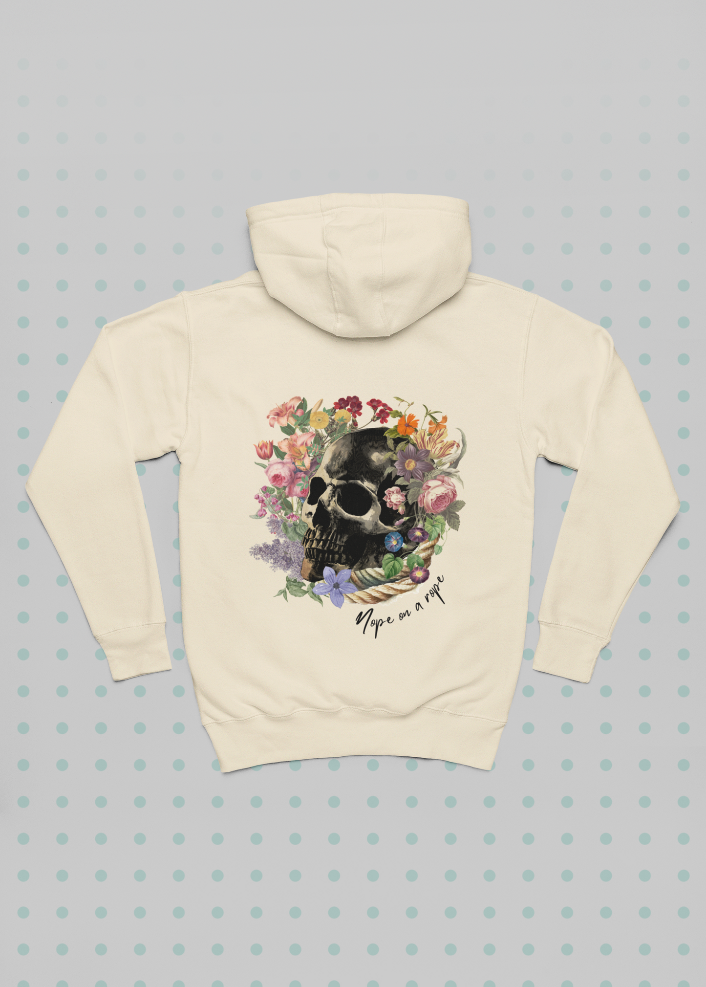 Nope Floral Skull Unisex Hooded Sweatshirt