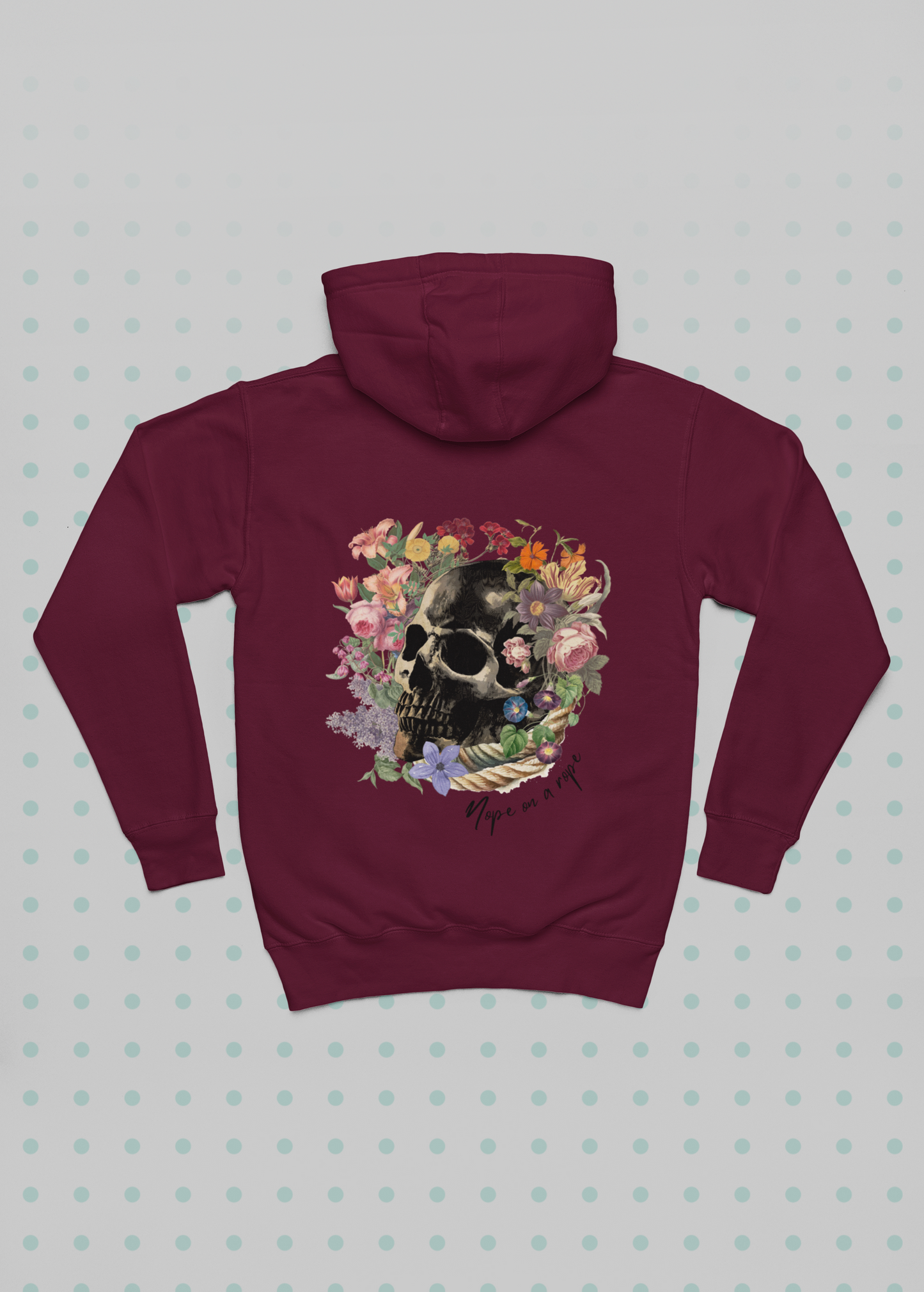 Nope Floral Skull Unisex Hooded Sweatshirt