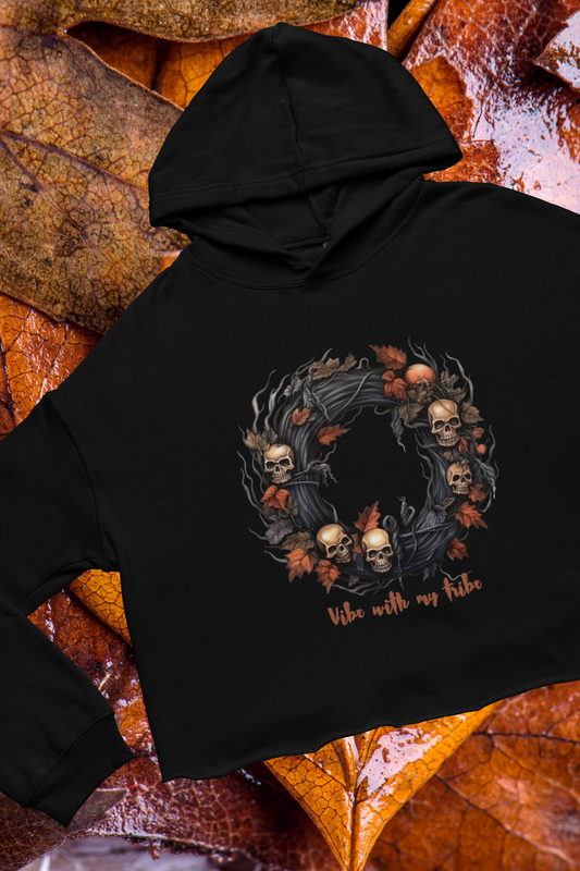 Cozy and Stylish Women Cropped Hoodie I Vibe with my tribe Edition