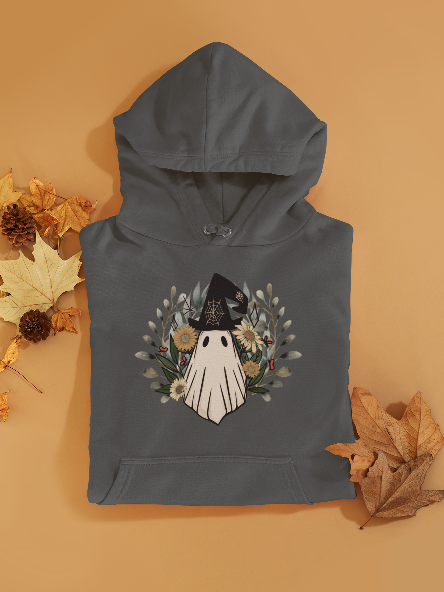 Stay Warm in Style with the Retro Ghost Unisex Heavy Blend™ Hooded Sweatshirt