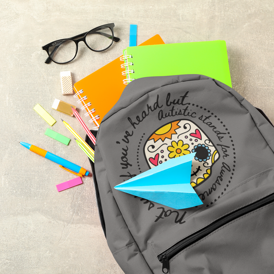 Neurodiversity Motivation Backpack - Autistic Awesomeness Design - Lightweight and Waterproof