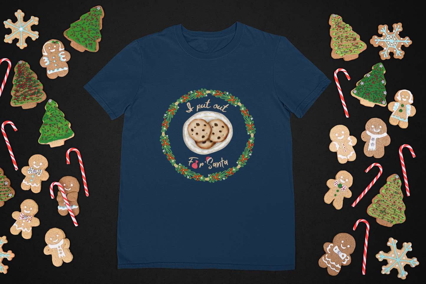 Adorable Santa-approved Youth Tee for the Cookie Lover in Your Life!