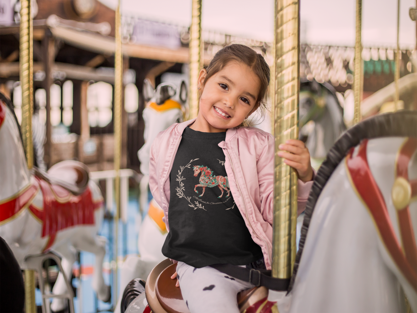 All I Want for Christmas is a Horse! Youth Long Sleeve Tee - Festive and Fun