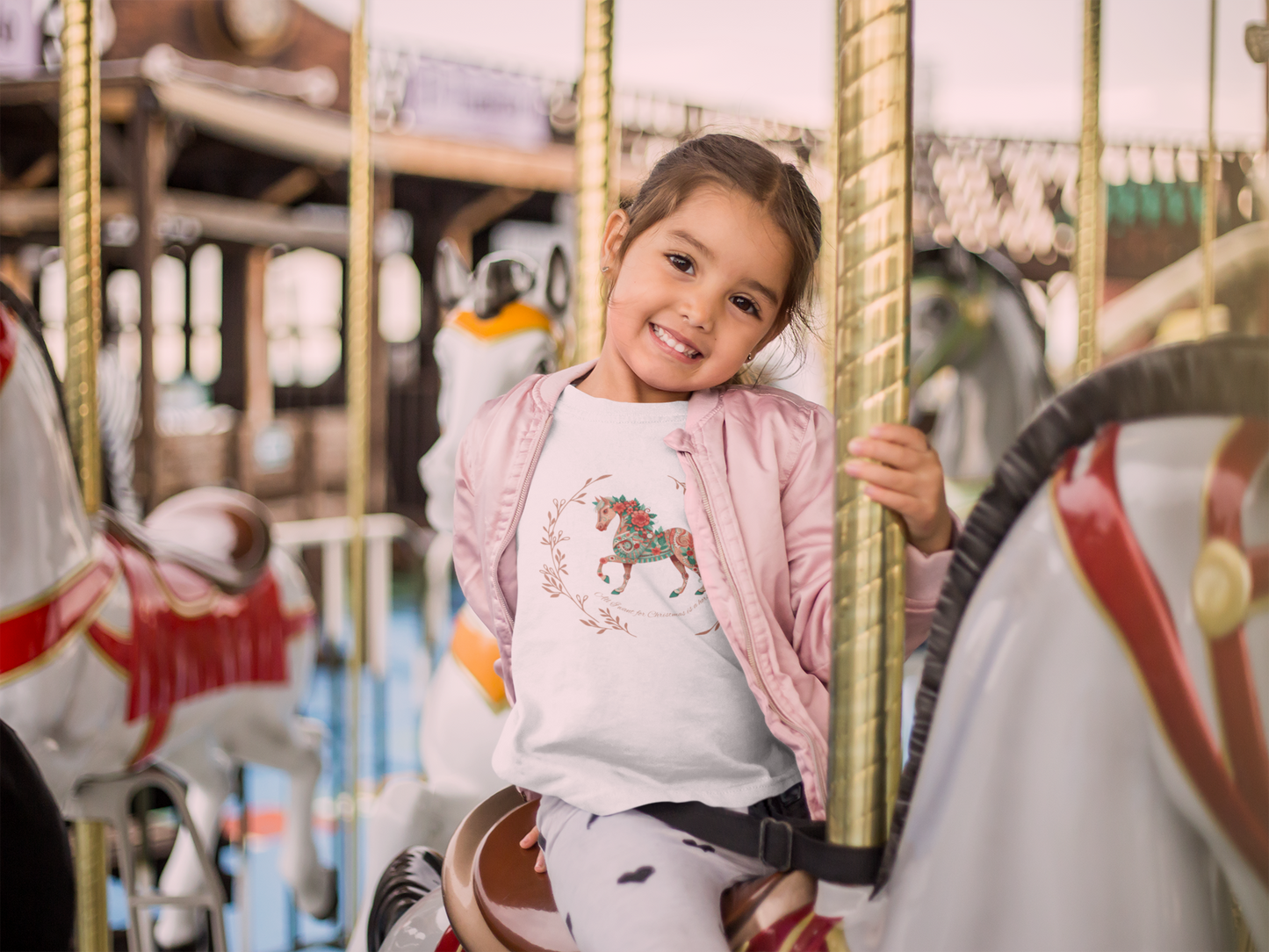 All I Want for Christmas is a Horse! Youth Long Sleeve Tee - Festive and Fun