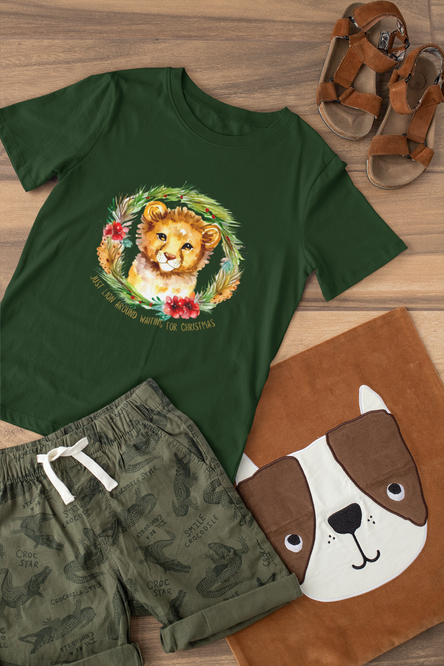 Roar Into the Holiday Season with this Lion-themed Youth Short Sleeve Tee