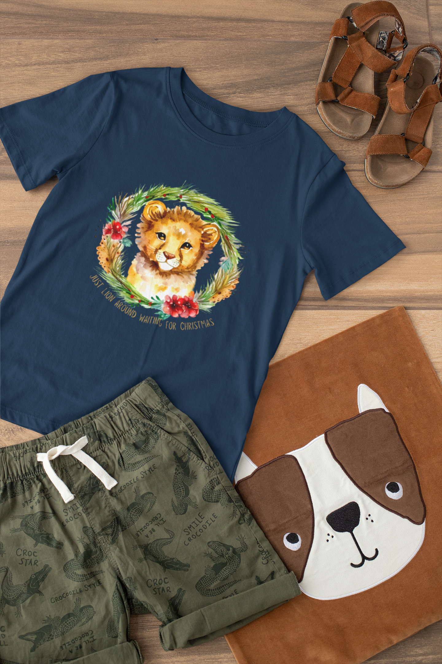 Roar Into the Holiday Season with this Lion-themed Youth Short Sleeve Tee