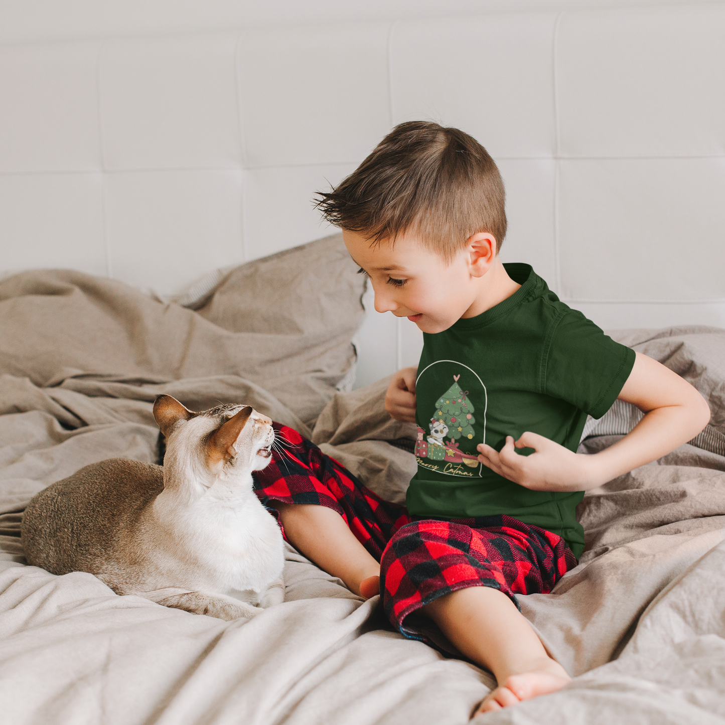 Celebrate Catmas with Style - Ultra Comfy Youth Short Sleeve Tee