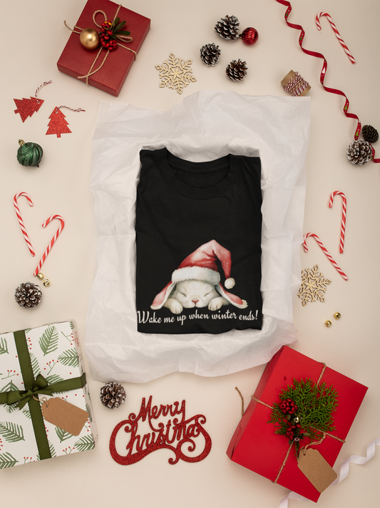 Adorable Santa Bunny Youth Tee for Christmas - Perfect Gift for Kids
