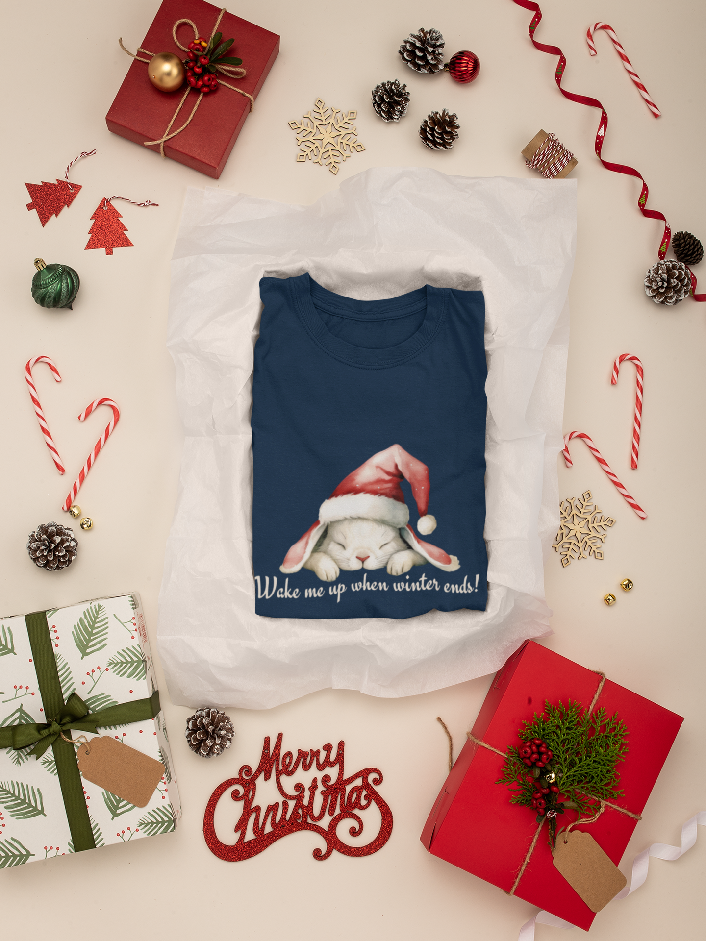 Adorable Santa Bunny Youth Tee for Christmas - Perfect Gift for Kids