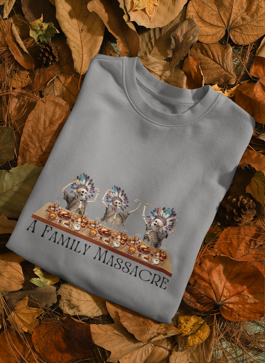 Ethically Made & Durable Unisex Crewneck Sweatshirt | Family Massacre Design