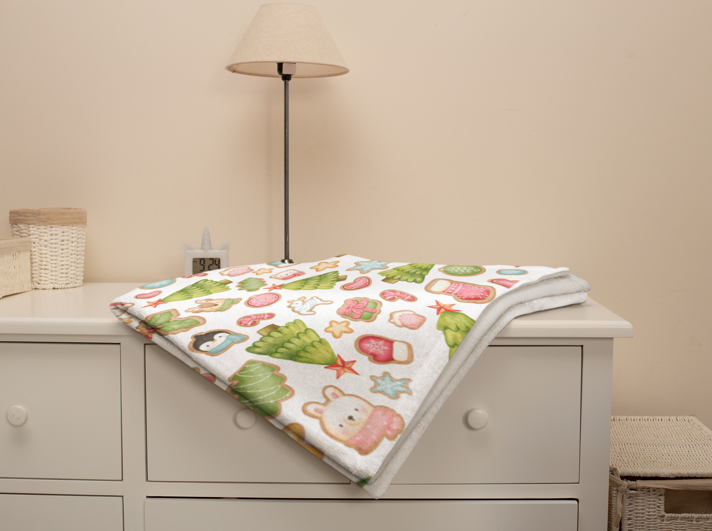 Soft and Warm Velveteen Christmas Cookie Blanket for Kids - Add a Personal Touch - Perfect Holiday Gift
