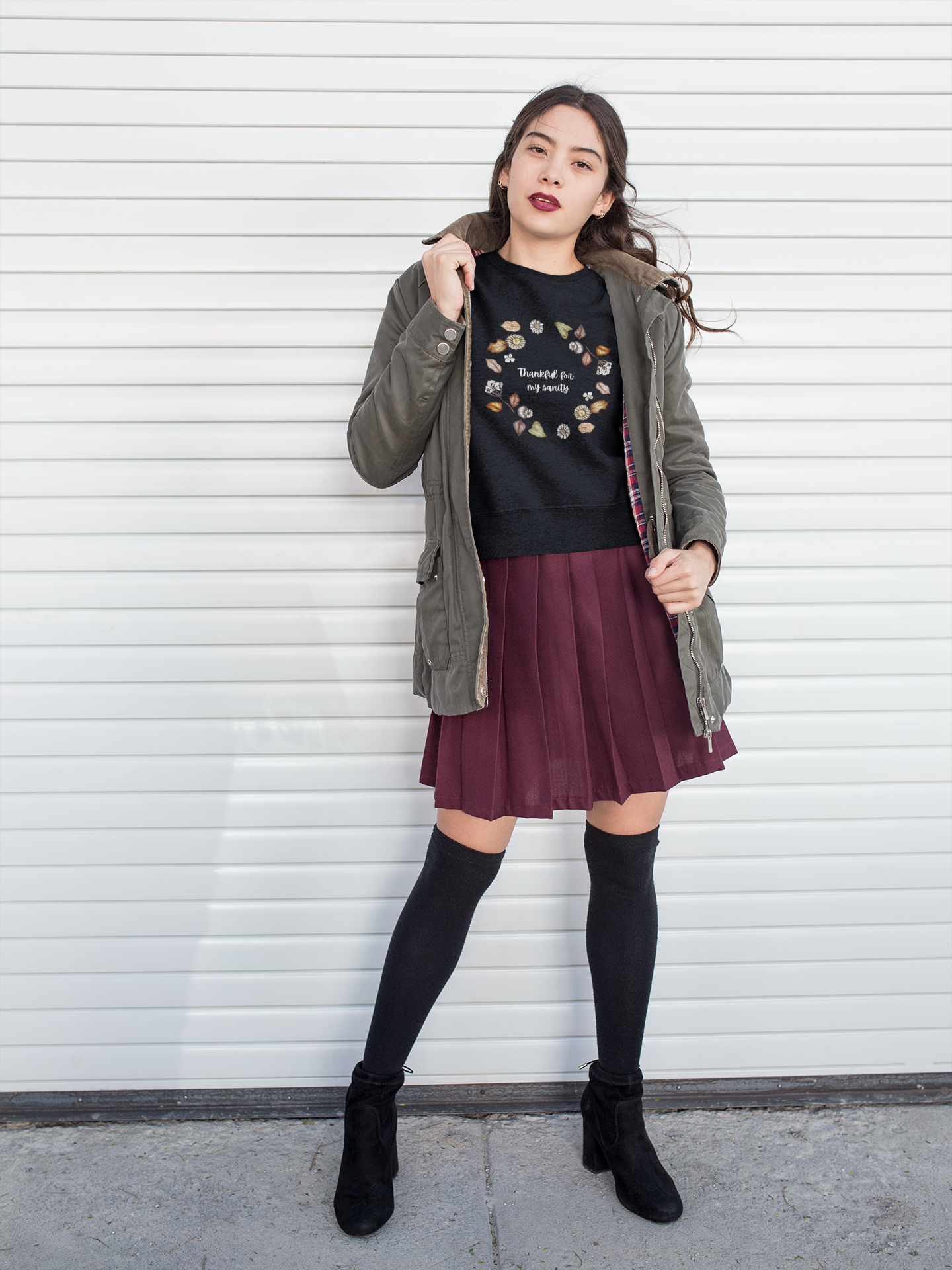 Thankful for my Sanity Unisex Lightweight Crewneck Sweatshirt - Soft Ring-Spun Cotton, Sustainable Dyes, Comfort Colors