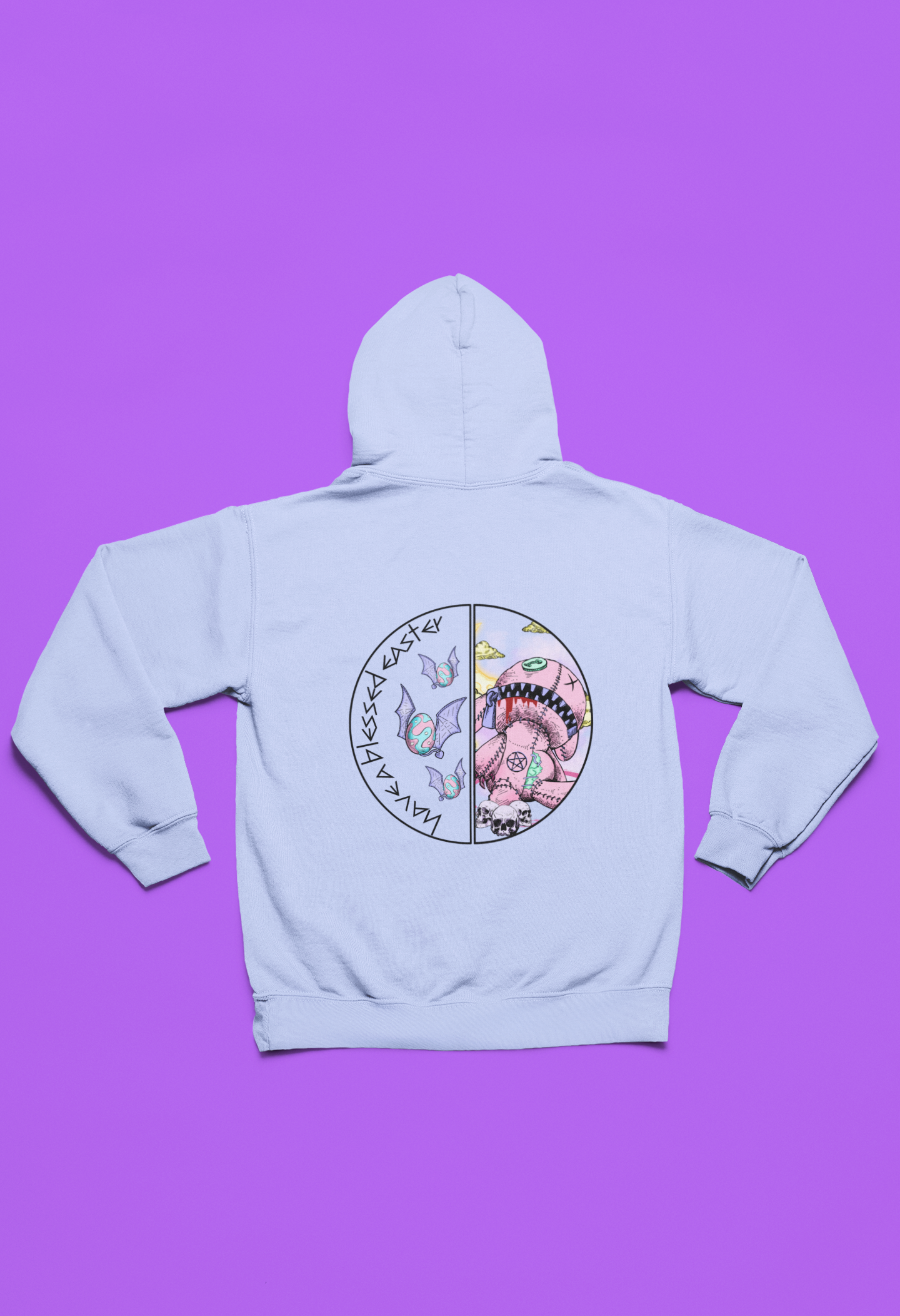 Easter Bunny Voodoo Unisex College Hoodie | Customizable Art | Side Seams for Shape Retention