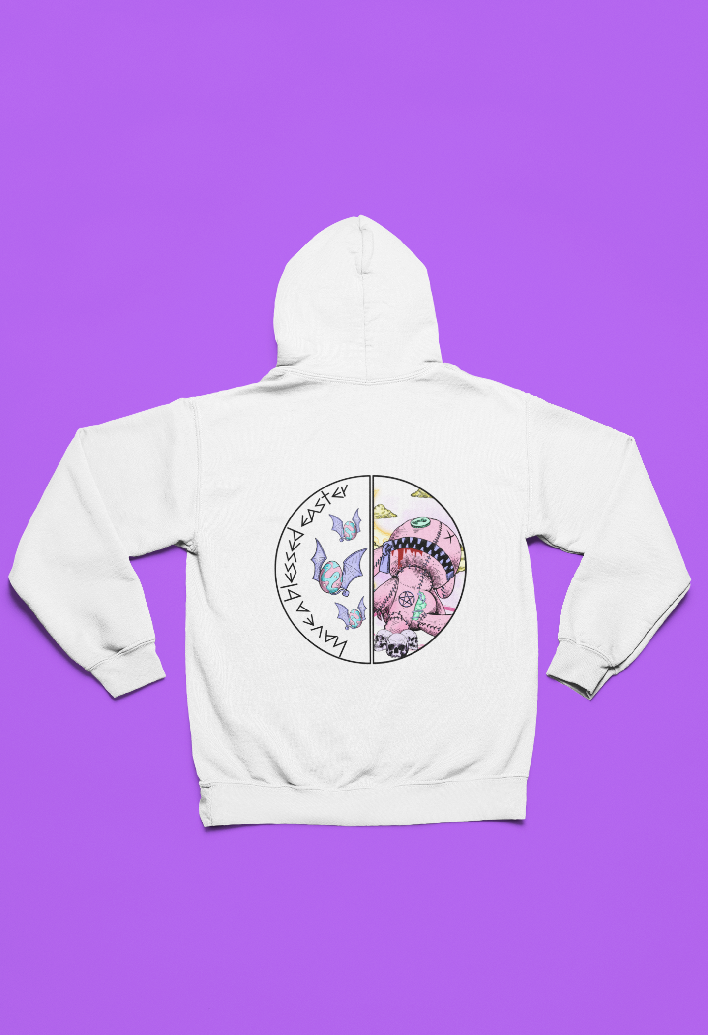 Easter Bunny Voodoo Unisex College Hoodie | Customizable Art | Side Seams for Shape Retention