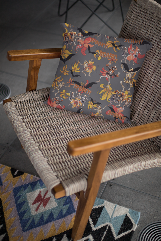 Spooky Scary Skeleton Vibe Pillow Case - Double Sided Print, Concealed Zipper, 100% Polyester Cover